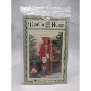 Vanilla House Vintage Pattern Mountain Moose 28 inch Moose with Owl Friend